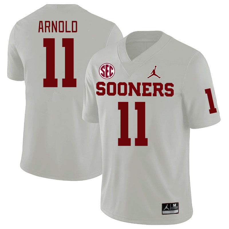 #11 Jackson Arnold Oklahoma Sooners 2024 SEC Conference College Football Jerseys-White